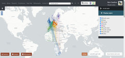 Map from the bird atlas showing overall connectivity for barn swallows.