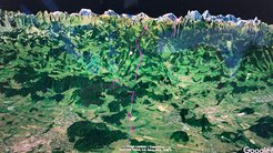 Flightpath of migrating hawkmoths from Konstanz, Germany, into the Alps