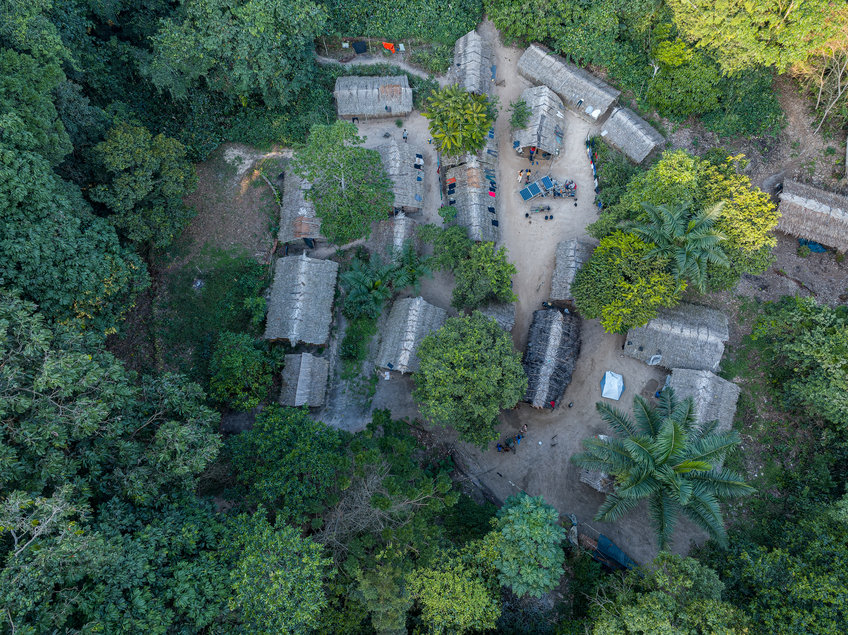 Aerial view of the Team of the LuiKotale Bonobo Station, picture taken by Christian Ziegler